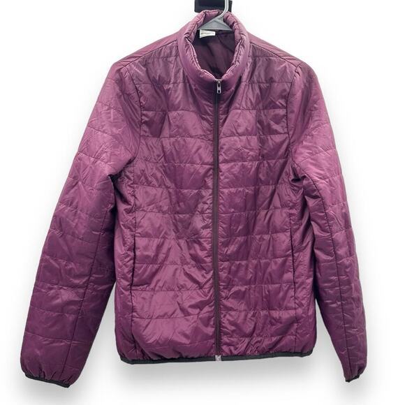 Pink Victoria's Secret Burgundy Wine Long Sleeve Packable Puffer‎ Coat Size S - Picture 1 of 10